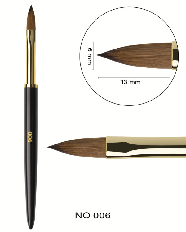 F.O.X Nail Art Brush 006 “Pyöreä” (iso soikea polygeelille)